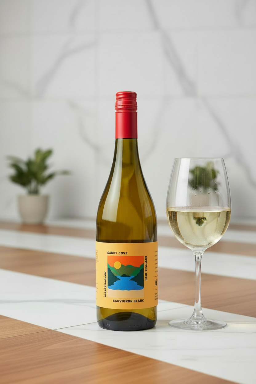 Bottle of Sandy Cove Sauvignon Blanc wine