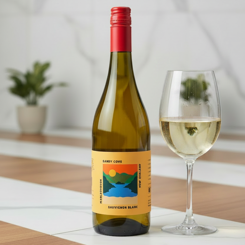 Bottle of Sandy Cove Sauvignon Blanc wine