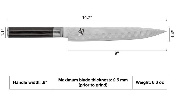 Shun 9" Classic Hollow Ground Slicing Knife