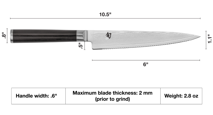 Shun Classic 6" Serrated Utility Knife